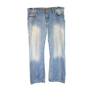 Womens Big Star Maddie Mid Rise Fit Denim Blue Jeans Cotton Stretch Size 34R